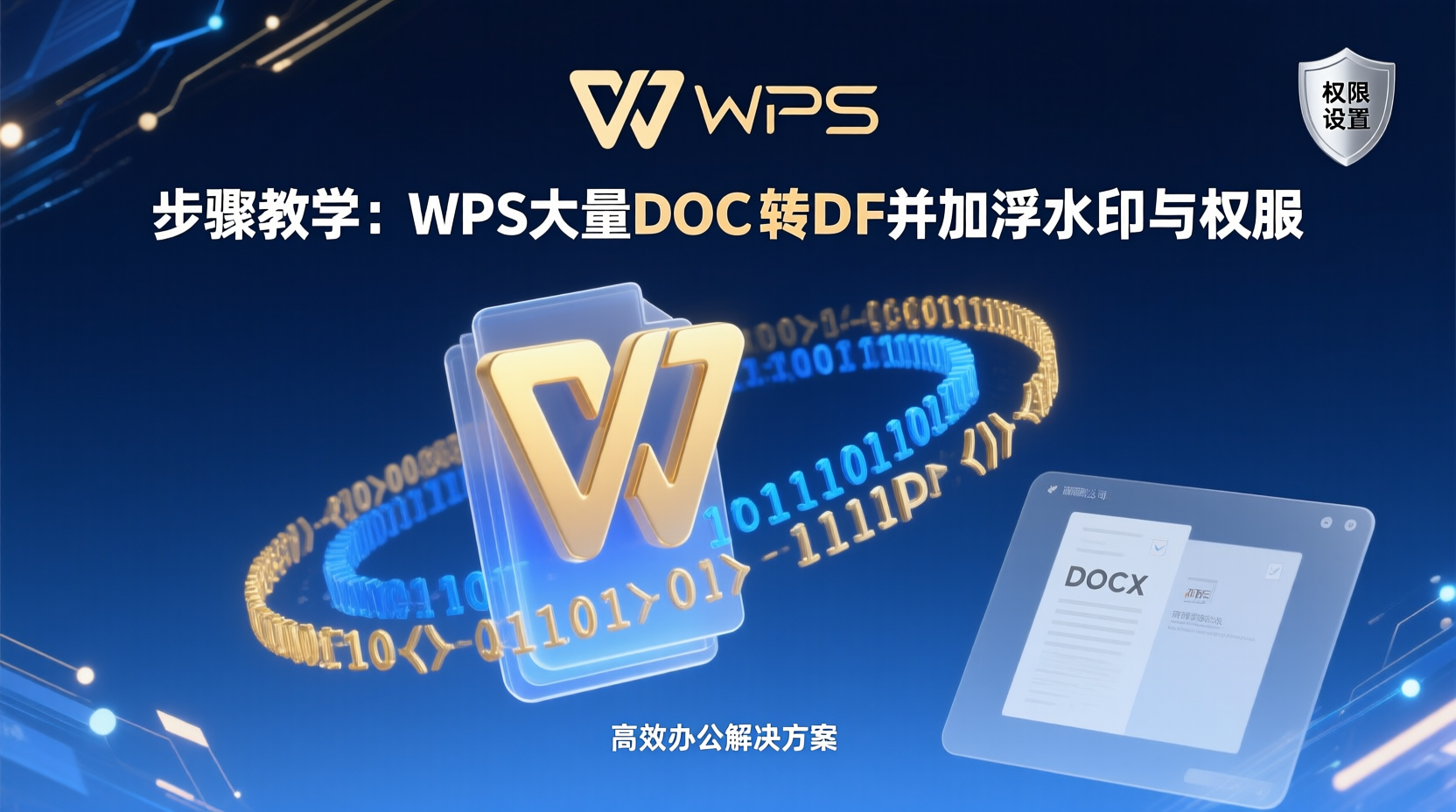 步驟教學：WPS大量DOCX轉PDF並加浮水印與權限